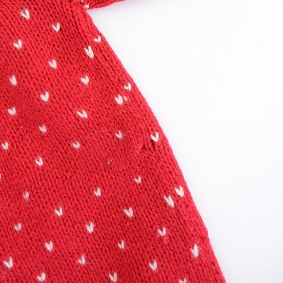 Vintage 80s Eddie Bauer Red with Winter Design 100% Wool Button Up Cardigan Smal - Picture 15 of 15